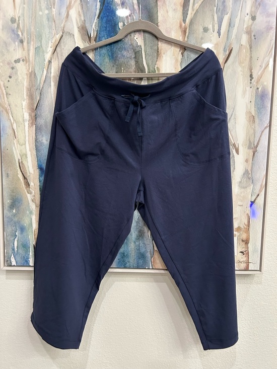 Athletic Works Pants - Athletic Works Navy Blue Knit Capris with Drawstring Waistband